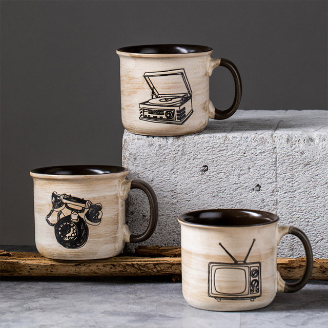 Retro Ceramic Mug Personalized Coffee Cup