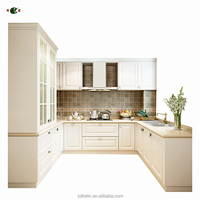 Armoire de cuisine européen et américain MDF, revêtue PVC, sans cadre, pour projets