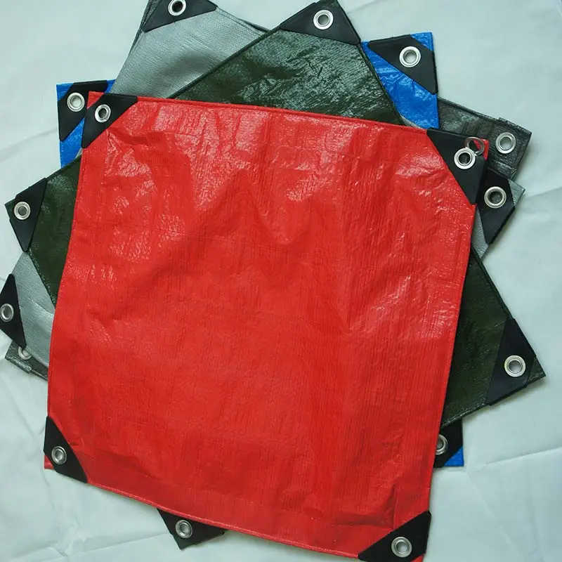 Circular Light Duty 5x5m Red Pe Tarpaulin Sheet Waterproof Canvas Tarp Polyethylene Plastic Sheet With Cheap Price From China