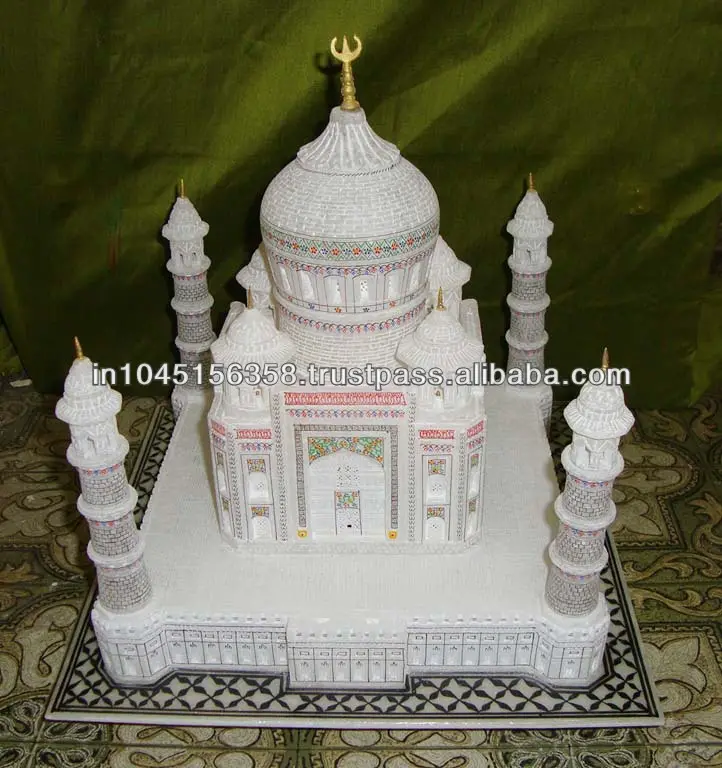 Miniatur Taj Mahal Dekoratif Marmer Buatan Tangan India