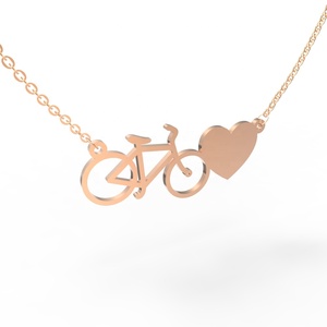Collier pendentif vélo pour femme en acier inoxydable doré, bijoux de sport pour motard, Joyas De Plata - Product Image 2