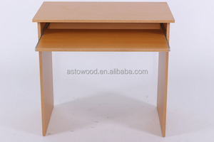 Mélamine PB/MDF <span class=keywords><strong>Bureau</strong></span> Informatique <span class=keywords><strong>avec</strong></span> tablette coulissante en Blanc Brillant - Product Image 6