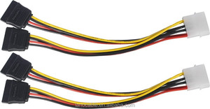 IDE Molex a Dual 2 SATA PIN Power Splitter Cavo per Hard Drive HDD SSD - Product Image 2