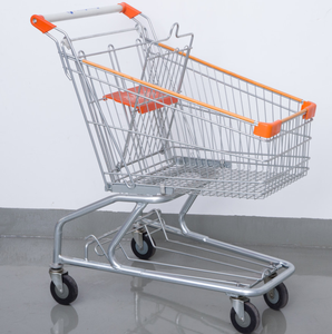 4 पहियों अमेरिकी शैली सुपरमार्केट इस्पात किराने ट्राली का इस्तेमाल किया शॉपिंग कार्ट बिक्री - Product Image 3
