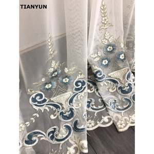 2026 più recente tenda di tendenza Voile floreale ricamato netto tessuto finestra <span class=keywords><strong>tende</strong></span> trasparenti per casa - Product Image 6