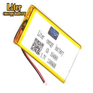 Plug 1,5-2 p 354080 ultra-thin polymer lithium battery 1500 mAh outdoor lighting <span class=keywords><strong>3</strong></span>,7 V Medical equipment with NTC - Product Image 1