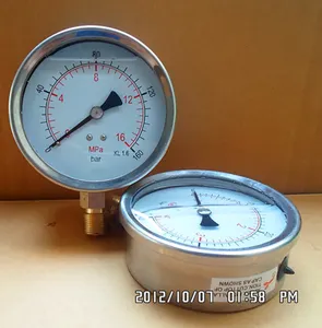 WXYB industry all stainless steel vibration proof pressure gauge liquid filled gauges