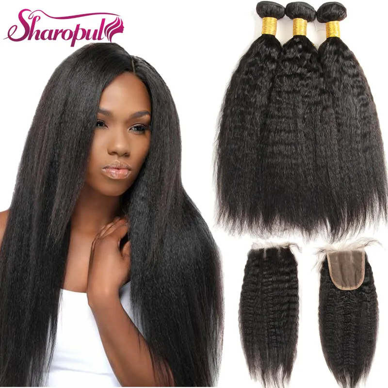 Double Draw Yaki Weave Kinky Straight Hair