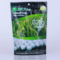 Balle airsoft personnalisée 6mm bio- 0.25g, jeu de plein air 6mm bb vente en gros, granulés souples air bb king