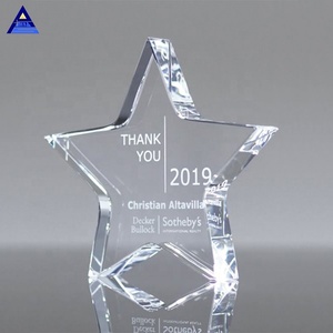 K9 Hochwertige benutzer definierte billige Clear <span class=keywords><strong>Star</strong></span> Trophy Kristallglas Brief besch werer - Product Image 3