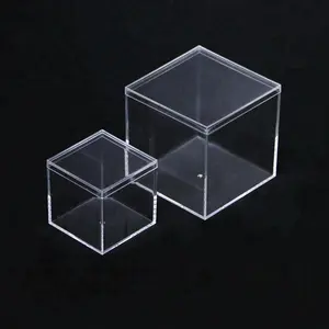 Voorraad Dozen Transparante Voedsel Veilig Plastic Aardbei Cube Acryl Clear Melk Tablet Zoete Vierkante Candy Cube Box