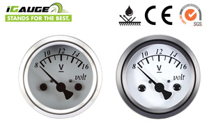 Medidor de Voltaje LED para Motocicleta y Scooter, 48 mm, Carátula Blanca, 8-16 V, IP67, Lente Transparente - Product Image 6