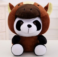 Peluche Panda du Zodiaque Chinois Kawaii, Jouet en Peluche Doux, Animaux en Peluche, Souris, Vache, Chien, Lapin, Poupée en Peluche, Cadeau Mignon pour Enfants