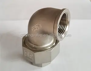 150lbs ss 304 316 bsp npt female union 90 degree elbow pipe casting fitting