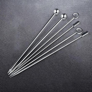 Upgrade spiedini di oliva Martini in acciaio inossidabile bastoncini di Sandwich riutilizzabili stuzzicadenti per antipasti bastoncino di frutta, Cocktail Pick per <span class=keywords><strong>Bar</strong></span> - Product Image 6