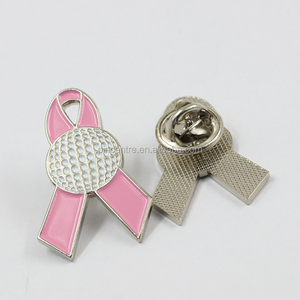 Épingle de revers de sensibilisation au <span class=keywords><strong>Cancer</strong></span> du sein en ruban rose avec Logo personnalisé - Product Image 4