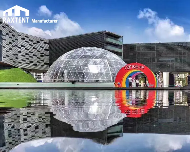 30m dôme expo tente préfabriquée de maison de dôme géodésique tente en verre En Chine