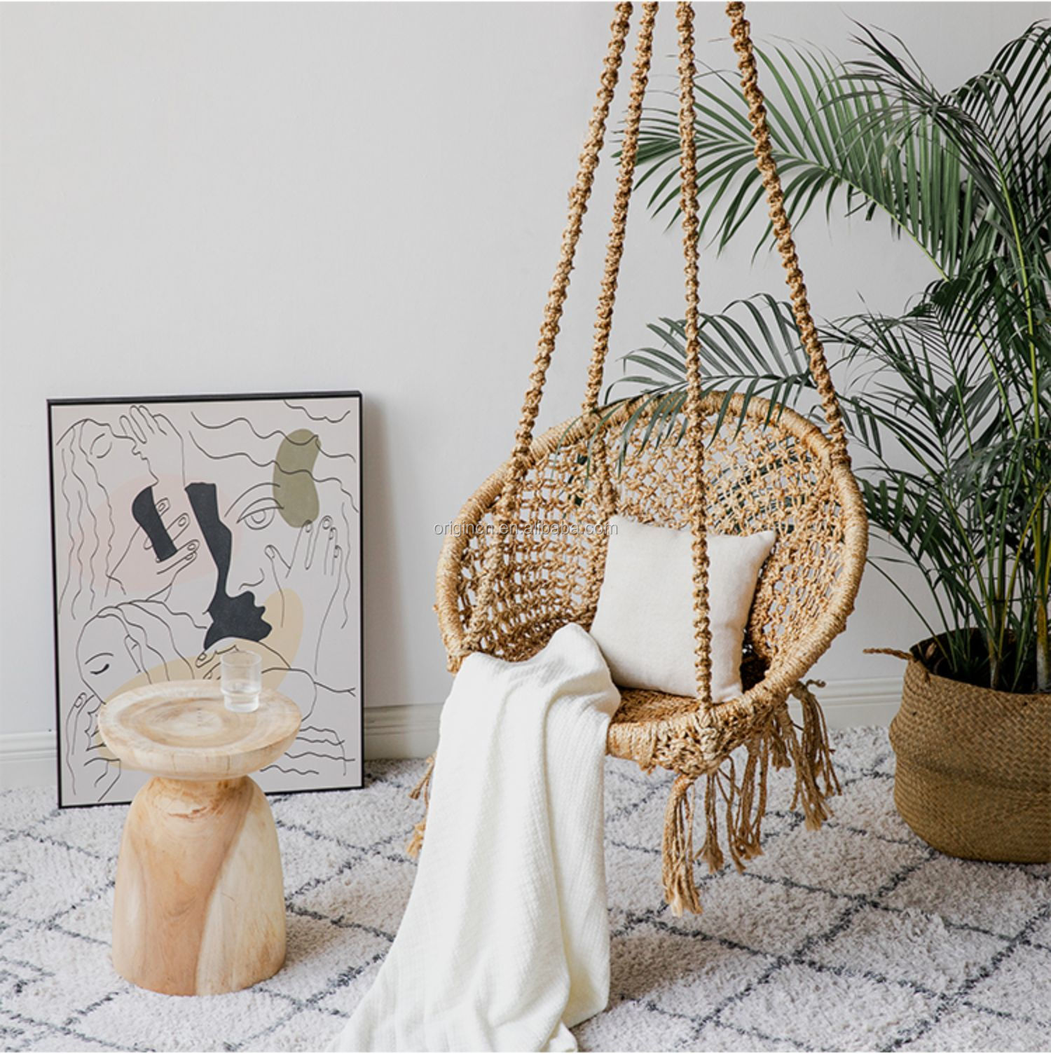 Vòng boho phong cách phổ biến Swing khách sạn đồ nội thất trong nhà giải trí macrame Bohemian ghế Dây đu