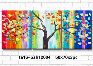 3 pcs/ensemble mur toile d'art D'origine Contemporain Arbre de Floraison Peinture À L'huile - Product Image 3