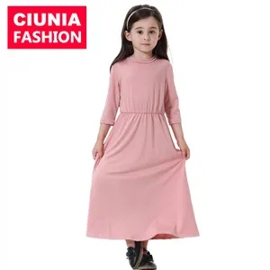 TH607#Latest burqa designs pictures 4 colors children abaya for girl malaysia muslim dresses islamic clothing kaftan