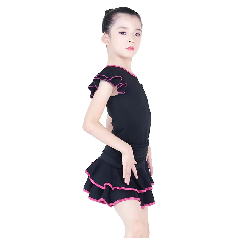 Mädchen Latin Kleid Kinder Tanztraining Top & Rock Anzug