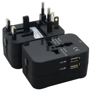 Dual USB Wall Charger 110V 240V AC Multi Plug AU UK EU US Converter Socket