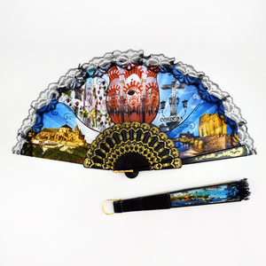 Bán Buôn Tây Ban Nha Ren Màu Đen Tay Người Hâm Mộ Với Biểu Tượng Tùy Chỉnh Quà Tặng Doanh Nghiệp In Quảng Cáo Gấp <span class=keywords><strong>Fan</strong></span> Thâm Quyến Làm Bằng Nhựa - Product Image 1