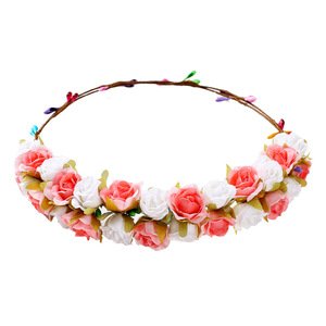 Amor Sweety mujeres <span class=keywords><strong>niñas</strong></span> novia Rosa flor corona Boho Floral tocado reina corona <span class=keywords><strong>para</strong></span> fiesta <span class=keywords><strong>de</strong></span> <span class=keywords><strong>boda</strong></span> - Product Image 1