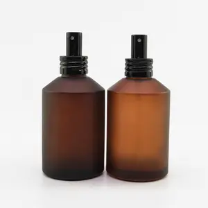 Botol Parfum Kaca Buram Matte 200Ml, Botol Kaca Amber dengan Semprotan Aluminium