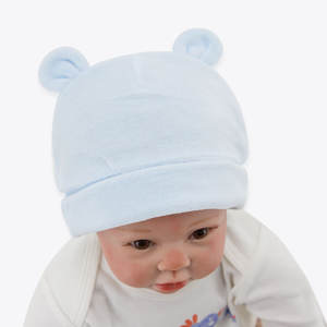 Chapeau pour bébé nouveau-né en coton uni mignon, tissu en velours - Product Image 2