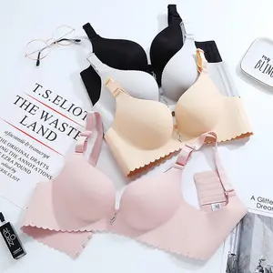 Lady Solid Color Seamless Wire Free Push-up Women Underwear Sexy Bra