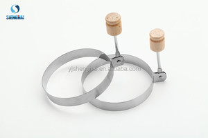 Edelstahl Runde Spiegelei-Formen Eierring Mit Holzgriff - Product Image 3