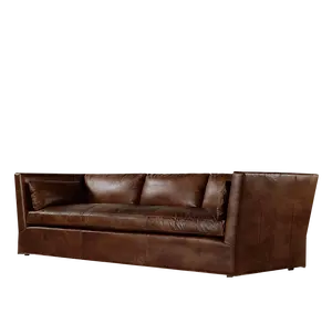 American style classic arm 3 seat hotel leather sofa set belgian shelter arm leather couch