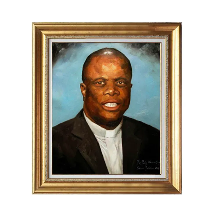 写真からのカスタムポートレートアート手描きのキャンバス黒人男性油絵