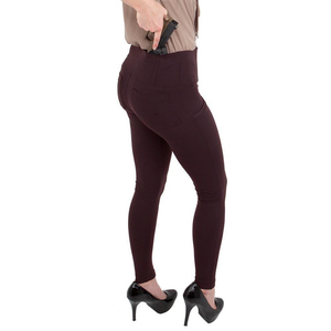 Pantalon crayon et leggings dissimulés pour femmes, couleur bordeaux, nouvelle collection - Product Image 2