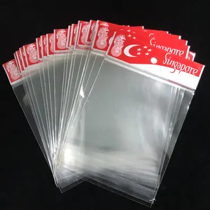 Özel plastik opp baskı poli çanta başlık kartı ve kendinden yapışkanlı