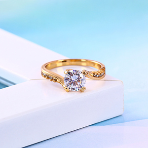 11106 Xuping 18K color oro refinado anillo de <span class=keywords><strong>compromiso</strong></span> con <span class=keywords><strong>solitario</strong></span> y joyas blancas para damas - Product Image 4