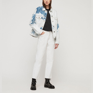 de alta calidad de algodón para mujer de gran tamaño de impresión teñido denim jeans chaquetas - Product Image 2