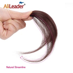 AliLeader's New Fashion 100% Remy Extension de cheveux humains vierges brésiliens Clip à frange pour cheveux vierges à bon <span class=keywords><strong>prix</strong></span> Air Bangs - Product Image 4