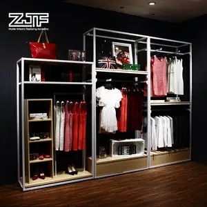 Boutique store fixtures wood display rack clothes shop furniture