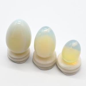 Uova di Opalite all'Ingrosso, <span class=keywords><strong>Pietre</strong></span> <span class=keywords><strong>Curative</strong></span> Intagliate per <span class=keywords><strong>Chakra</strong></span>, per Yoga Yin ed Esercizi del Pavimento Pelvico - Product Image 5