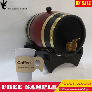 Barril de madera de madera del <span class=keywords><strong>grano</strong></span> de café envasado barril pintura a <span class=keywords><strong>pistola</strong></span> barril de vino - Product Image 2