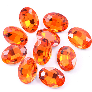 Blinginbox vente en gros de forme ovale diverses couleurs Point arrière verre fantaisie pierre pour vêtements - Product Image 3