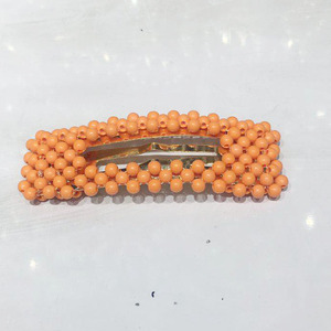 Handmade Korean Fashion PC Material Hair <strong>Clip</strong> for Girls Gold <strong>Silver</strong> &amp; Colorful Neon Bead Pearl Sweet Style - Product Image 3