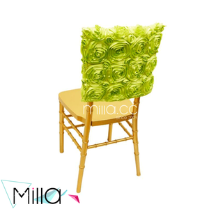 Wedding Embroidered <strong>Satin</strong> Rosette square Top <strong>Chair</strong> Cap <strong>Covers</strong>