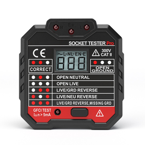 เครื่องทดสอบเต้ารับไฟฟ้า Habotest HT106D 230V GFCI พร้อมหน้าจอแสดงผลดิจิตอล ความแม่นยำสูง ได้รับการรับรองมาตรฐาน CE RoHS วัสดุ ABS 0-40 องศาเซลเซียส สำหรับใช้ในครัวเรือน - Product Image 1