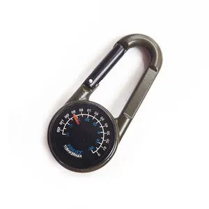 Factory Direct Double-sided Aluminum Alloy Outdoor Compass Carabiner Compass with thermometer