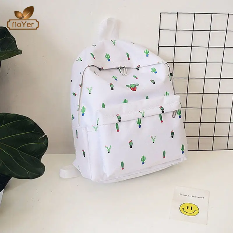 Guangzhou selling cactus patroon schooltassen rugzak voor college meisje nieuwe designer rugzak