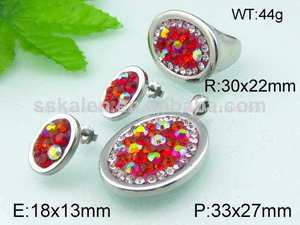 venta caliente de regalo de san valentín rojo de piedra joyería de moda juegos - Product Image 1