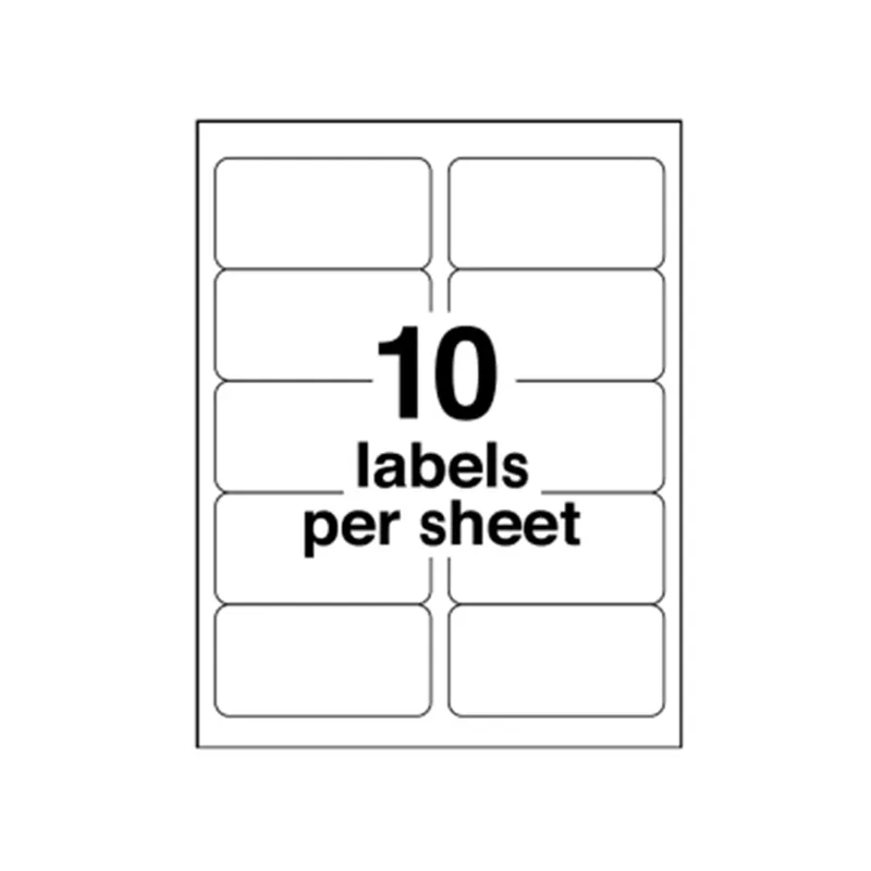 Factory Supply 100 Sheets/Bag Printing Paper 10 Up1 Per Sheet Laser Labels Sticker